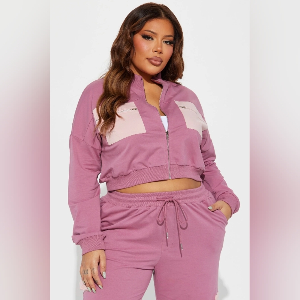 Koryn Cargo Jogger Set - Mauve 1X - Picture 4 of 6